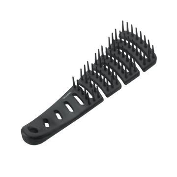 Dompel Sissi Brush 4025 – Rigid Antistatic Barber Finishing Brush for Short Hair – Professional Styling Tool – Black, Green, Pink, Purple